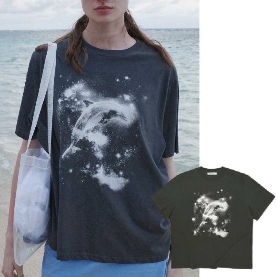 DOLPHIN T-SHIRT_CHARCOAL Tシャツ 半袖