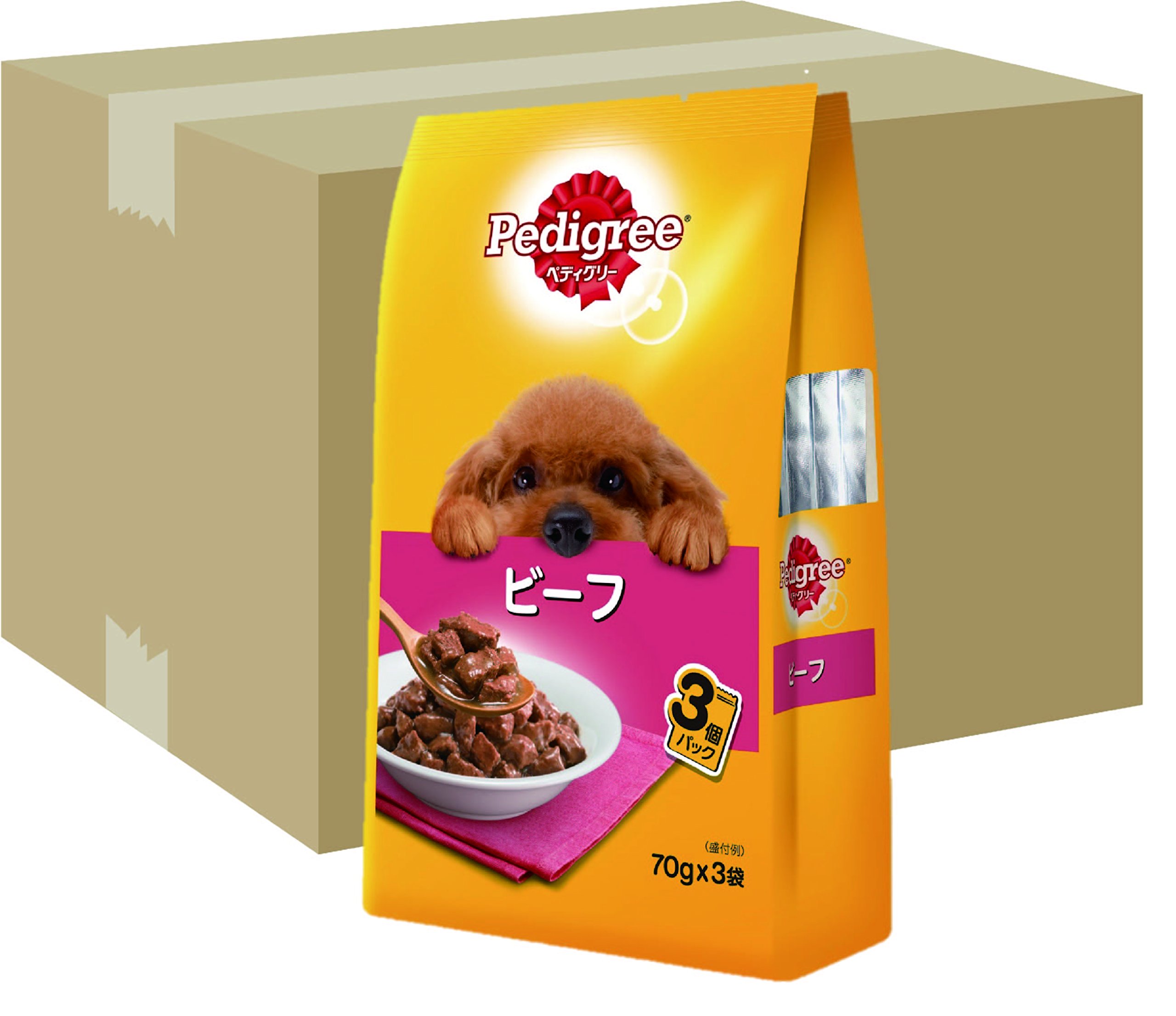 ペディグリー 成犬用 ビーフ (70g×3袋)×48個入り [ドッグフード・パウチ]