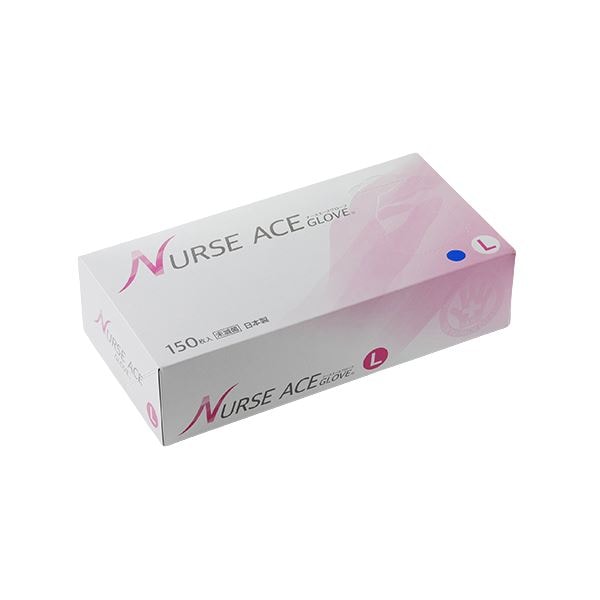 （まとめ） ナースエースグローブ ブルー L [x5セット]