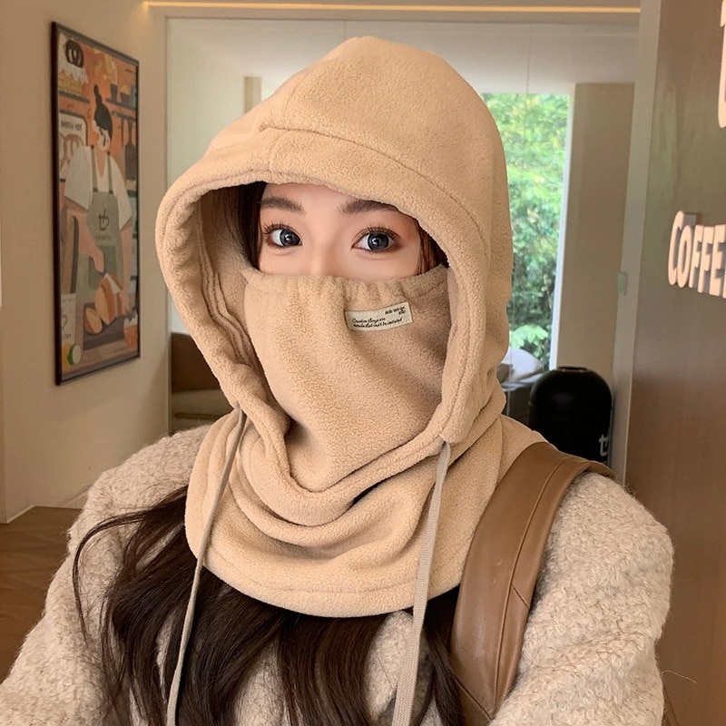 秋冬新作帽子 韓国ファッション 帽子自転車冬の女性は風を防ぐために戸外を厚くしない保温マスクマフラースキー耳保護マスクカバー