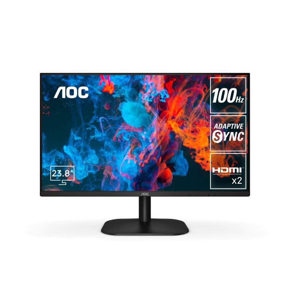 AOC 23.8型 液晶ディスプレイ（1ms(MPRT)/100Hz/フルHD/IPS/ノングレア/HDMI/Adaptive Sync/3-Sided Frameless/フリッカーフリー）ブラック