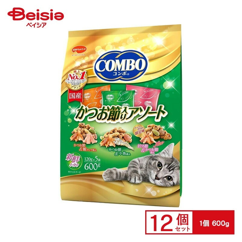 日本ペットフード コンボキャットカツオ節入リアソート600g ×12個
