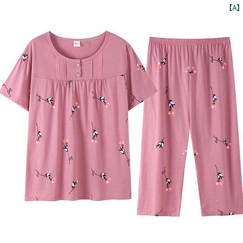 ルームウェア 部屋着 レディース 半袖 婦人 ミセス 高齢者 パジャマ 綿 夏 薄手 カジュアル ホームウェア