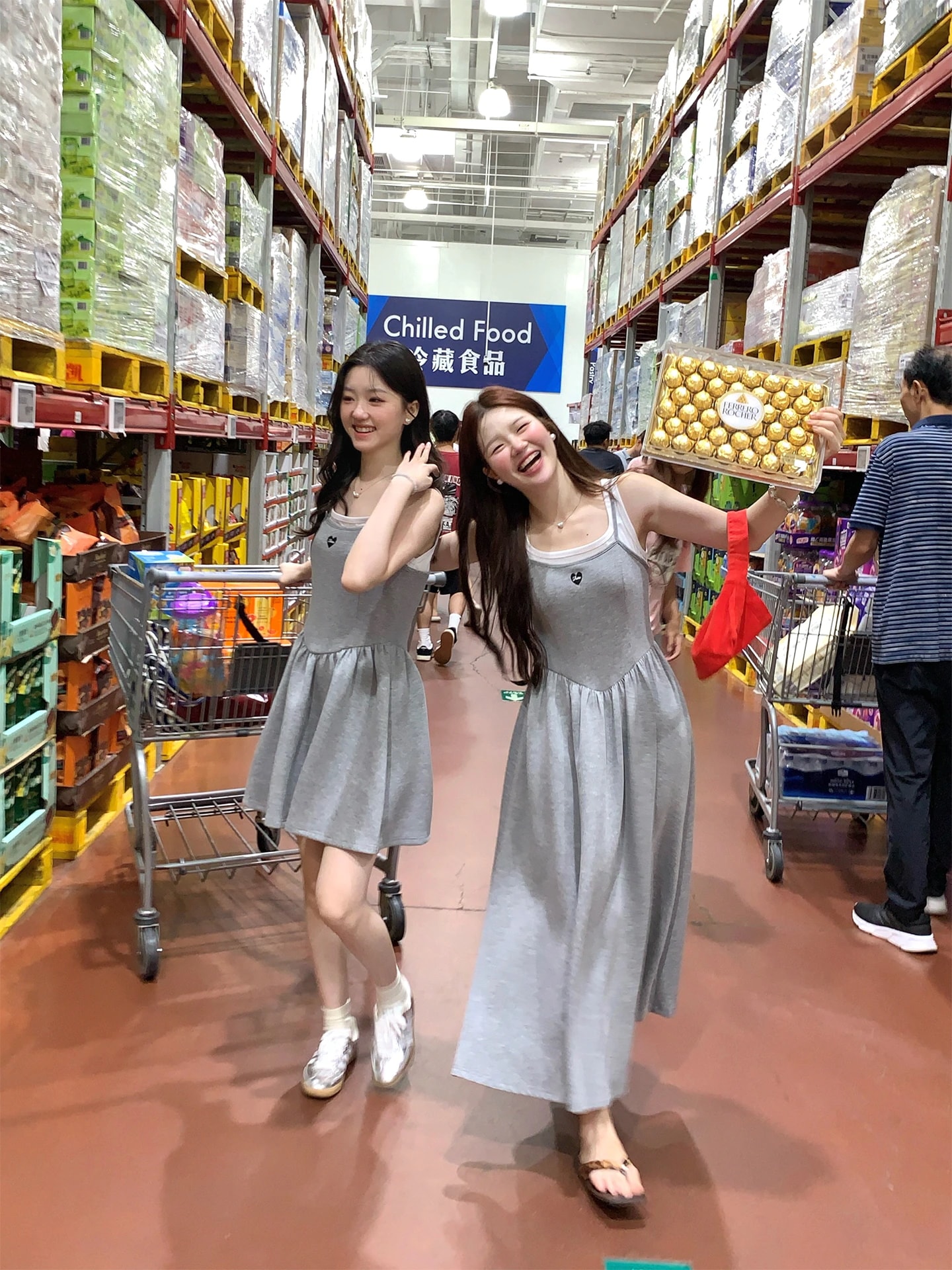 韓国系 偽2件 チョッキ着 つり革 ワンピース 女 じゅんしょく 休暇を過ごす Tシャツ ロングスカート