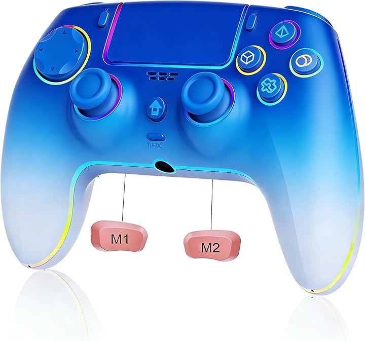 スイッチ コントローラー ゲームパッド 新登場 25時間連続使用 1500mAh大容量 背面ボタン付き マクロ機能 連射機能 Bluetooth 無線接続 (グラデーションブルー)