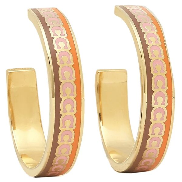 ピアス アクセサリー フープ ゴールド オレンジマルチ レディース Cb447 UJH