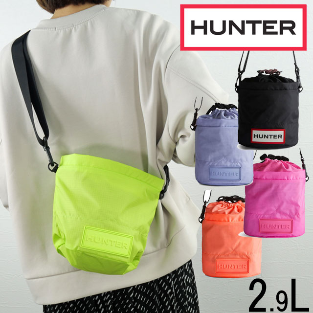 ハンター ショルダーバッグ メンズ UBX3602NRS トラベル リップストップ バケット バッグ ショルダーポーチ 斜め掛け 肩掛け 手持ち 小型 耐水 ロゴ アウトドア カジュアル レディース