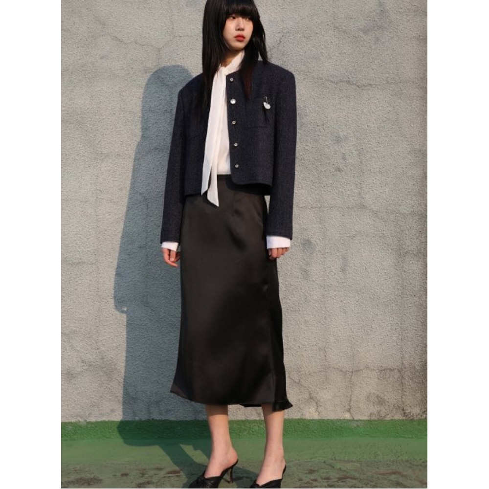 SORRYTOO LOVE (ごめん愛しすぎ) サテンバックフリルマーメイドスカート_ブラック 16,099円