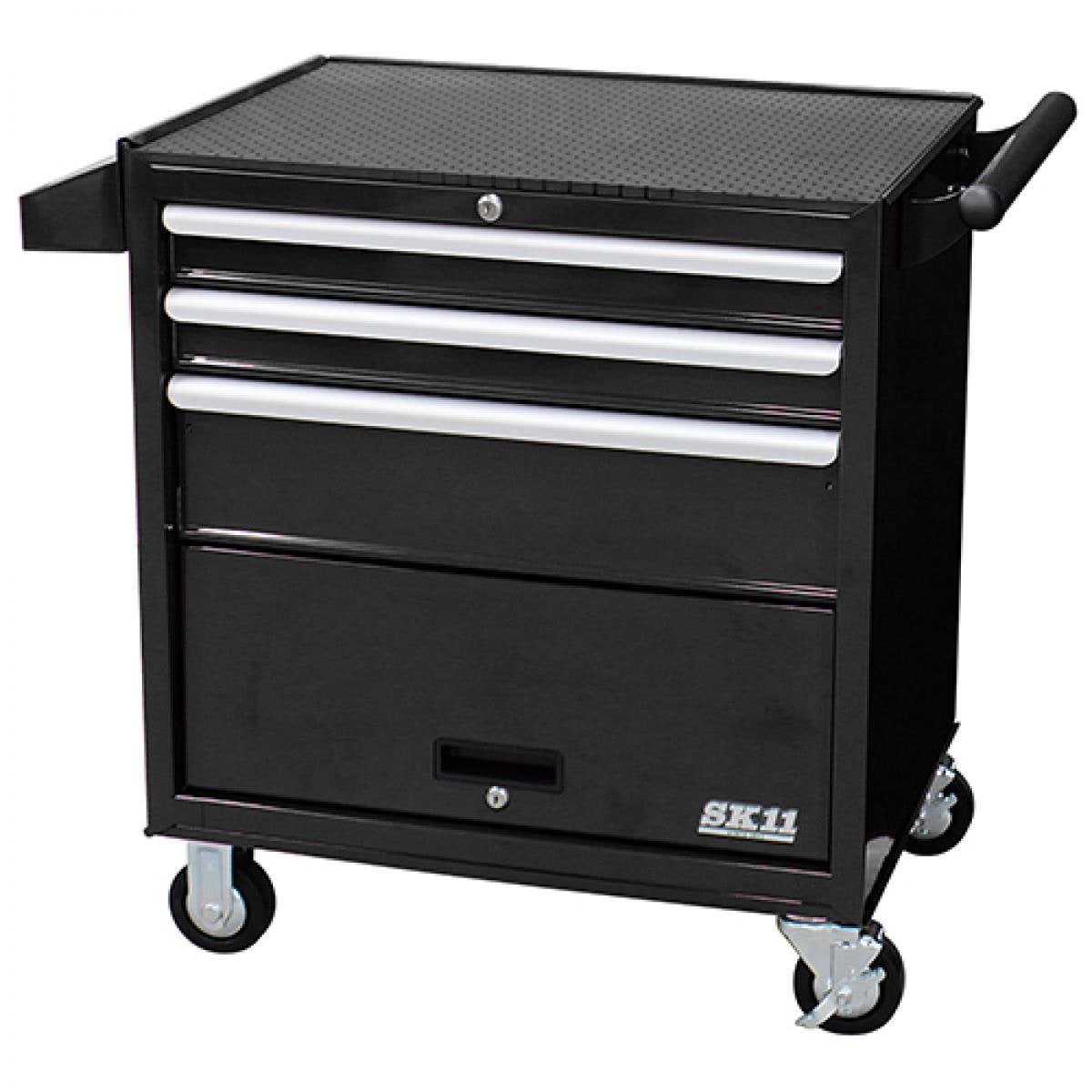 SK11 ローラーキャビネット ブラック SRC-004BK　幅670×奥行460×高さ777mm 道具箱 ツールボックス 卓上 ケース 工具箱 工具収納