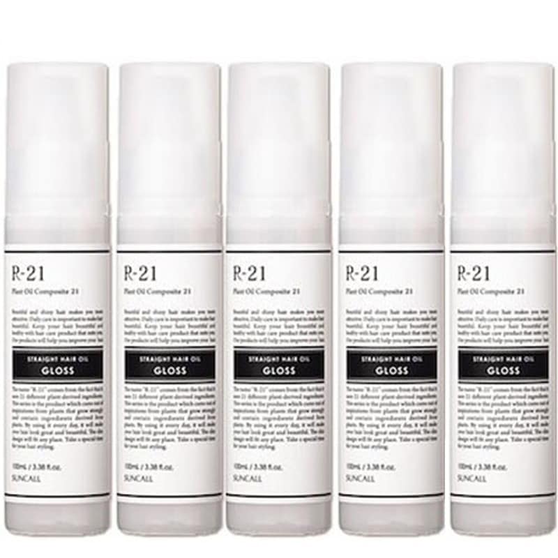 サンコール R-21 ストレート ヘアオイル グロス 100mL ×5個 セット トリートメント うねり ツヤ出し まとまり