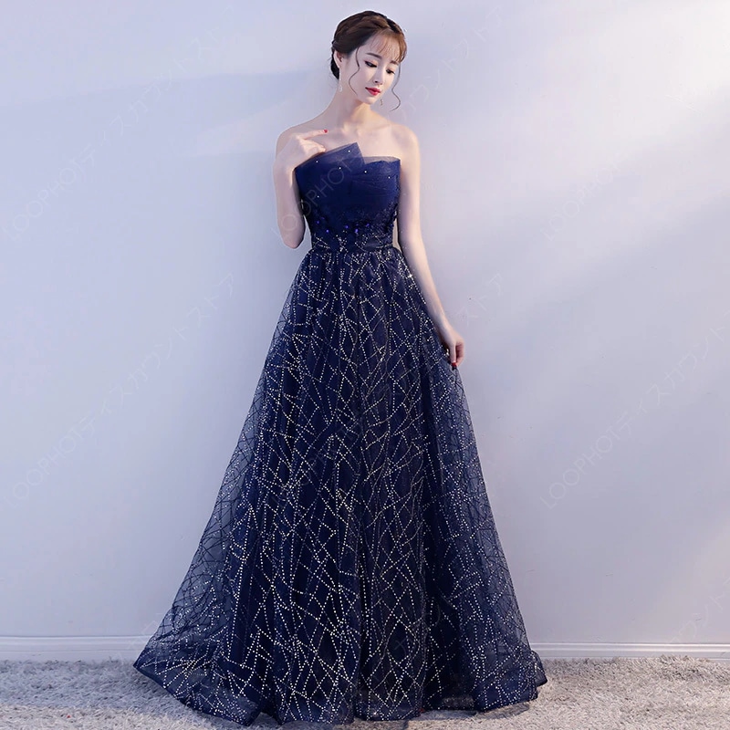 ドレス レディース パーティードレス ミニ丈 ベアトップ フィッシュテール 大きいサイズ ワンピース チュール カラードレス 結婚式 フォーマル-30