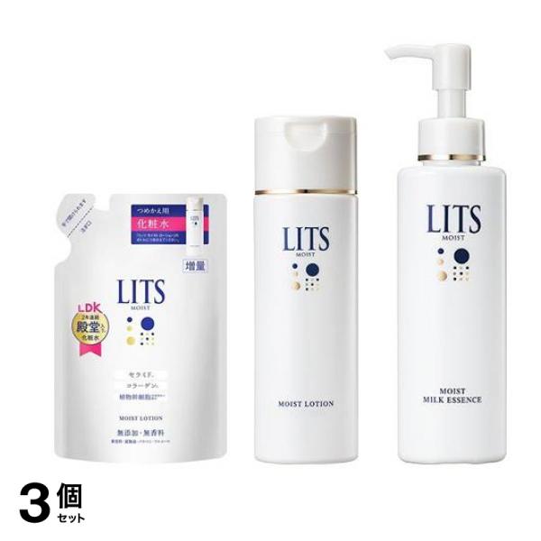 ＬＩＴＳ（リッツ） モイストローション とろみ化粧水 無香料 詰め替え用 165mL &とろみ化粧水 無香料 本体ボトル 190mL＆ミルク美容液 100mL 3個セット
