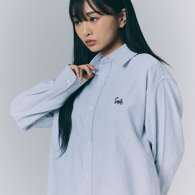 オックスフォード カリ 刺繍 オーバー シャツ(4color)