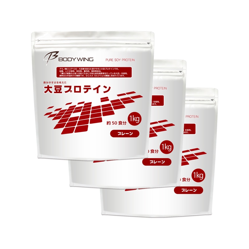 国内精製 国内加工 大豆プロテイン 無添加 飲みやすいソイプロテイン 3kg　プレーン