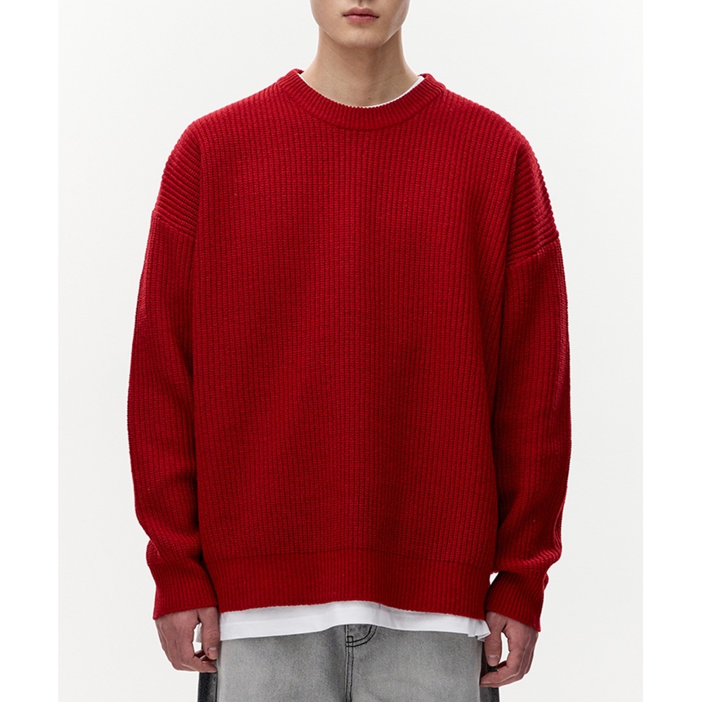 TAKEASY ラムスウールクルーネックオーバーニット（アプレッド）