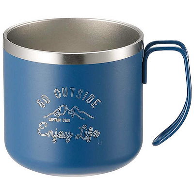 他サイト： キャプテンスタッグ　モンテ ダブルステンレスマグカップ350 ブルー　UE-3433の商品画像