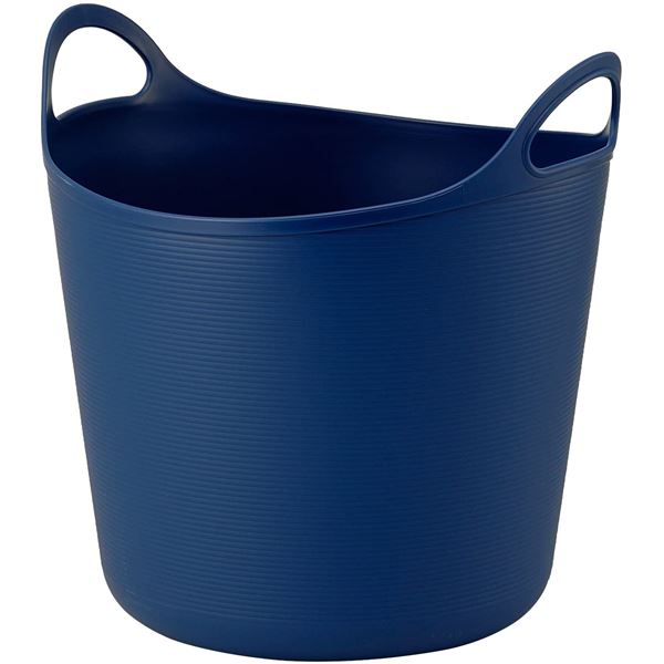 ランドリーバスケット/洗濯かご 26L ネイビー 3個セット 393841cm ハンドル付き アルゴ L 脱衣所 洗面所