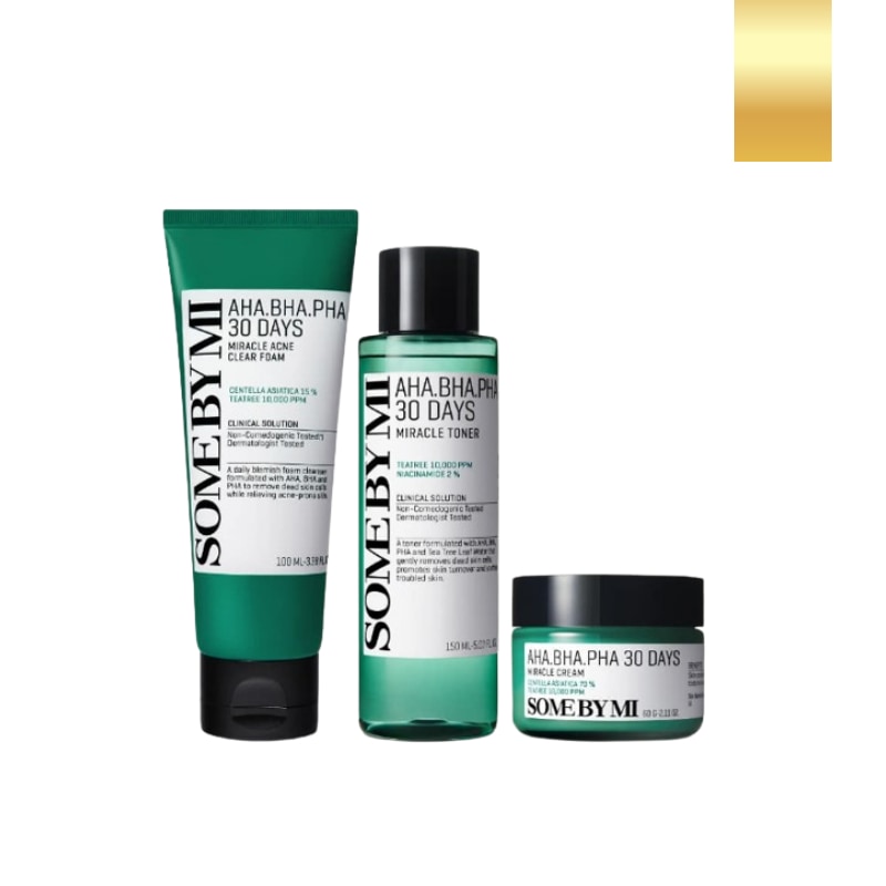 AHA.BHA.PHAミラクル ベスト 3点セット(アクネ フォーム 100ml+トナー 150ml+クリーム 60g)