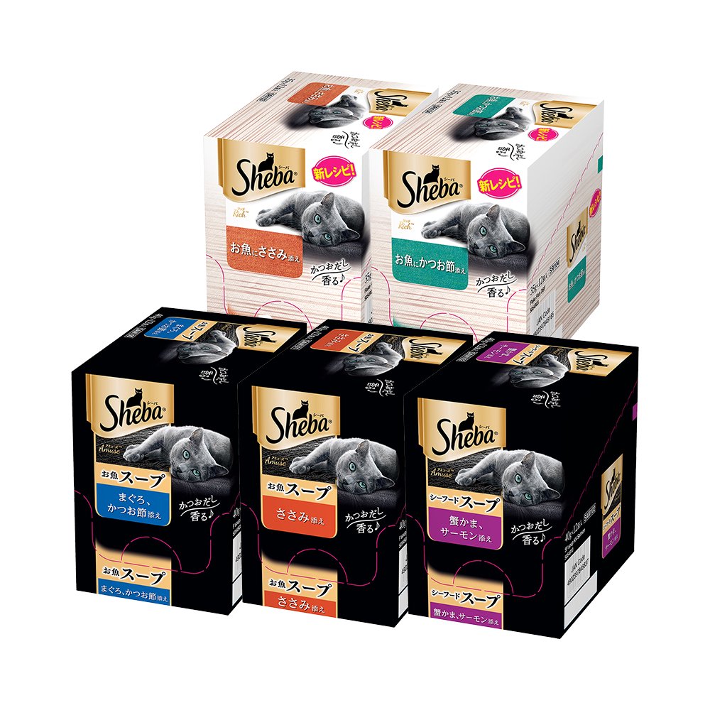 リッチ＆アミューズ　成猫用　お魚フレーク＆スープセット　５種各１２袋　計６０袋　ＣＲＣ35―20―70―50―00