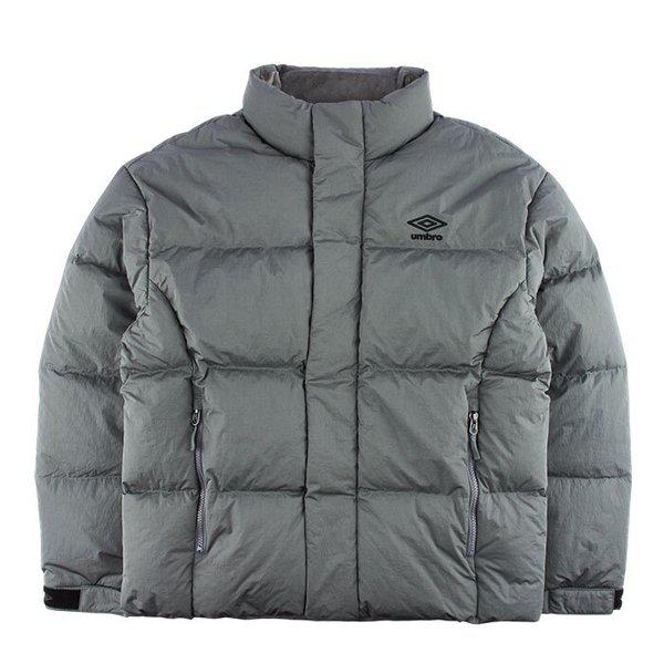 クラックダイイング発熱裏地グースダウンジャンパーグレーカーキ UP421CDJO4