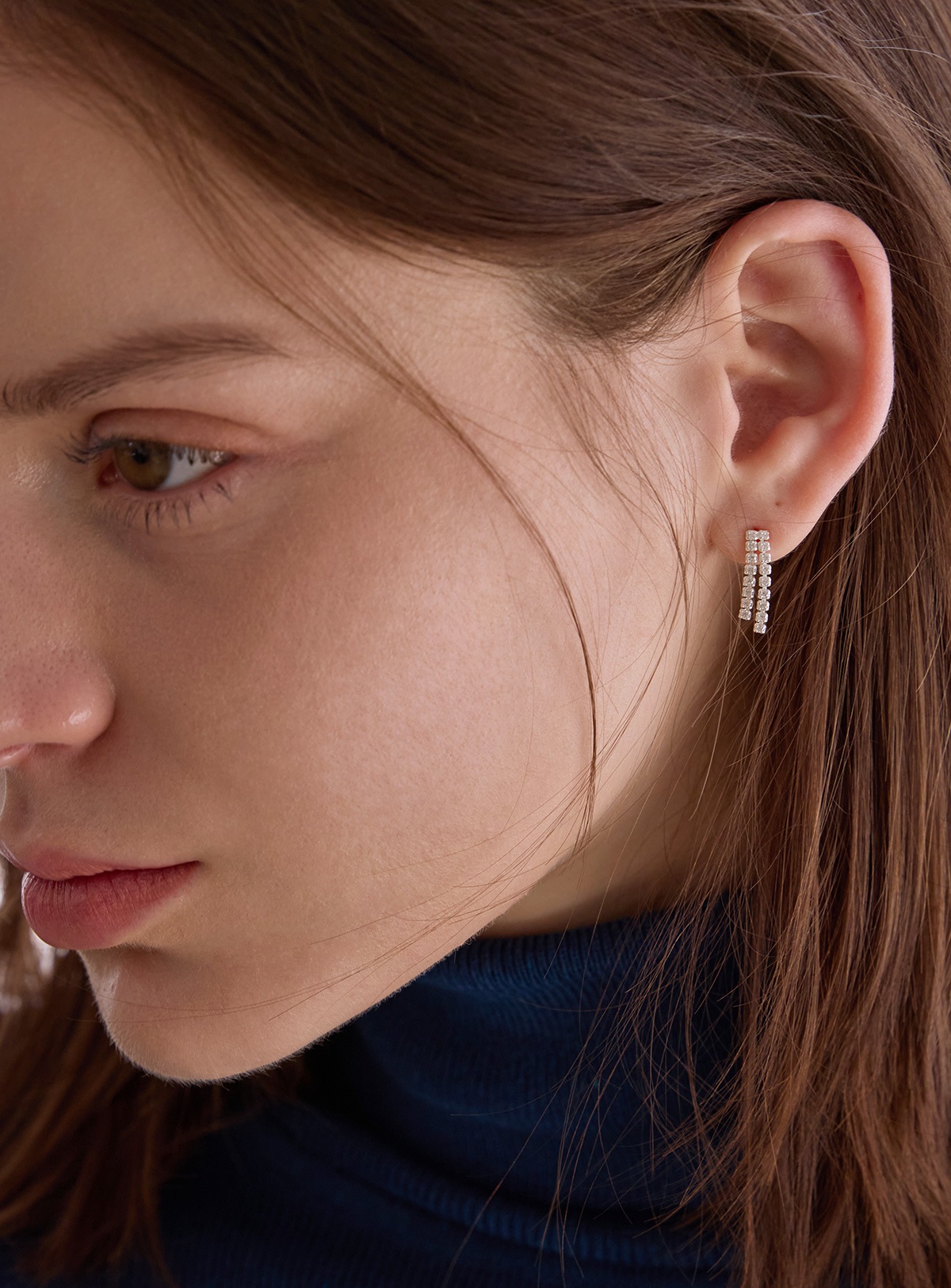 【メガ割 最大30％OFF】925シルバー ブリルツーライン イヤリング