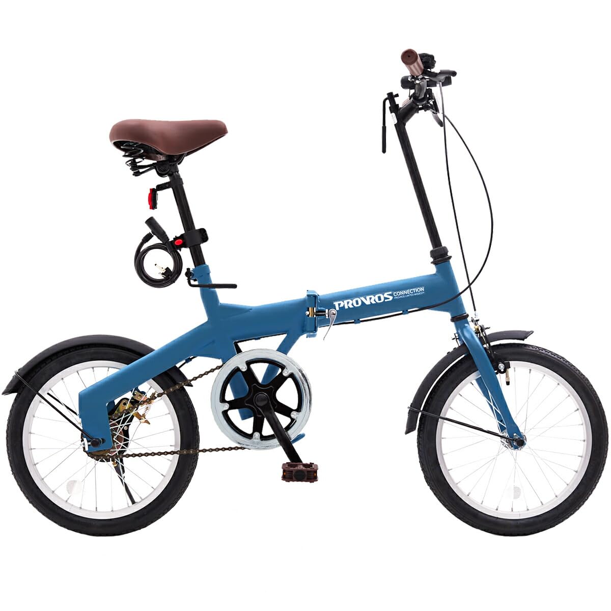 折りたたみ自転車 16インチ ミニベロ 小径車 ワイヤー錠・LEDライト付き コンパクト 通勤通学 街乗り【メーカー保証1年】P-160