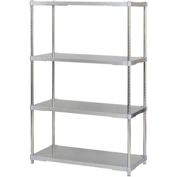 アイ・エル・シー GSS4-4690 燕三条製 PROFACE SUS304ステンレスソリッドシェルフ4段 460×900×1500 SUS304ステンレスポール メーカー直送