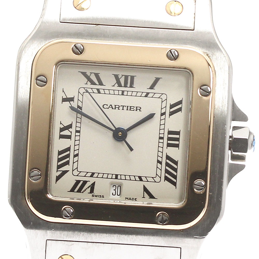 カルティエ CARTIER W20011C4 サントスガルベLM デイト クォーツ メンズ _875231【中古】