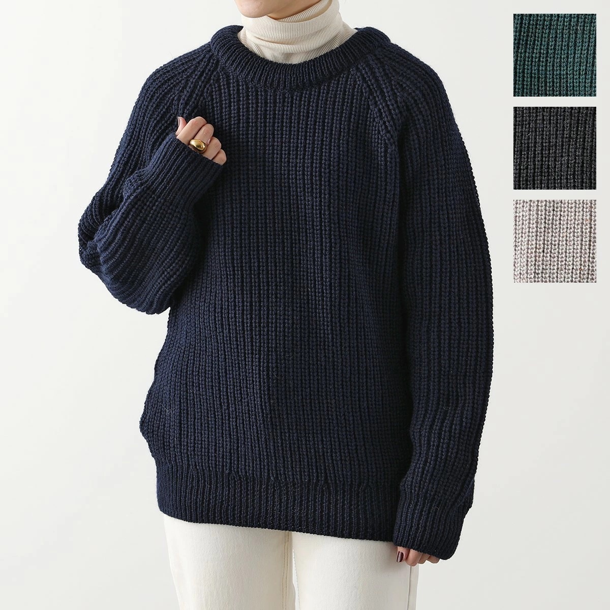 Aran Crafts アランクラフト セーター C761 レディース ウール ニット フィッシャーマンセーター クルーネック リブ オーバーサイズ カラー4色 14,726円