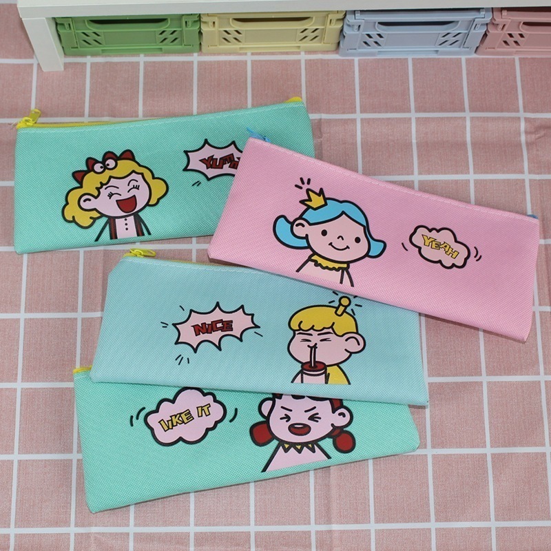 インズ 漫画 かわいい 高価値 B6 スモール オックスフォード生地 防水 書類バッグ キャンバス 収納袋 筆箱