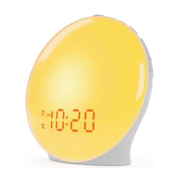 ウェイクアップライト 日の出目覚まし時計 子供 熟睡 寝室 日の出シミュレーション付き 入眠 デュアルアラーム FMラジオ スヌーズ 常夜灯 ギフト
