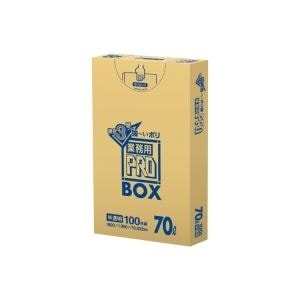 （まとめ）日本サニパック 3層ゴミ袋業務用PRO 70L 半透明 100枚(×2セット)