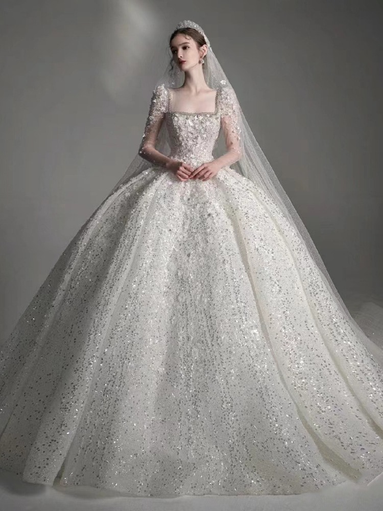 ウェディングドレス2025ブライダルメイン糸ハイエンドテクスチャ小さなプリンセス女性重工業ドレス 24,593円