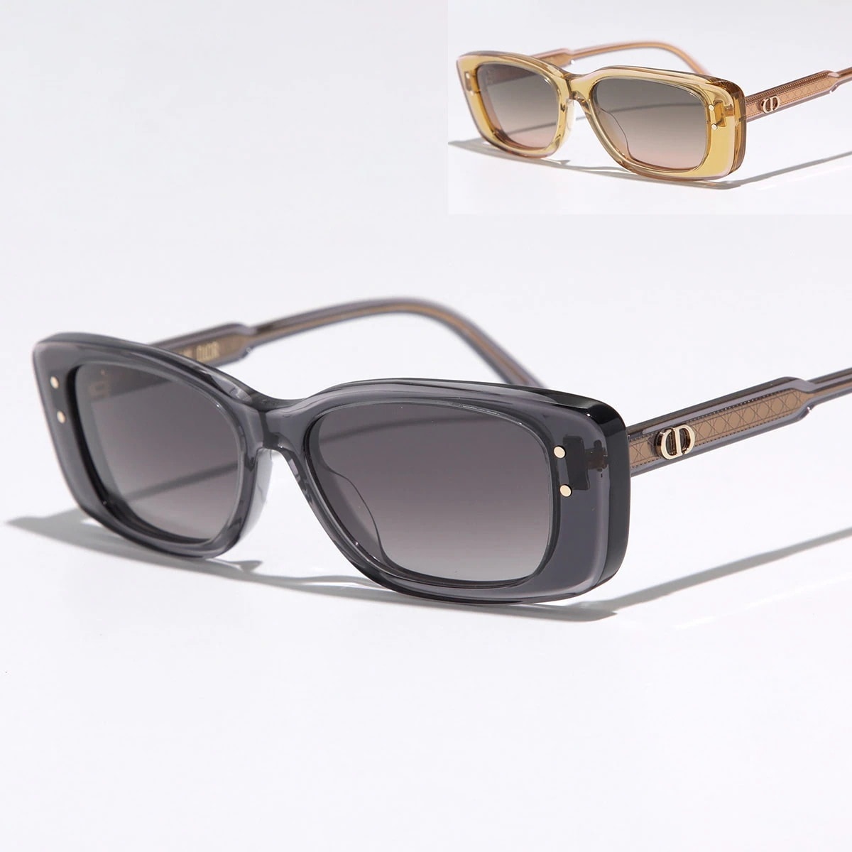 Dior ディオール サングラス DiorHighlight S2I 45A1 66F2 CD40124I 20B 39P レディース スクエア型 クリアフレーム フルリム メタルロゴ カラー2色 【