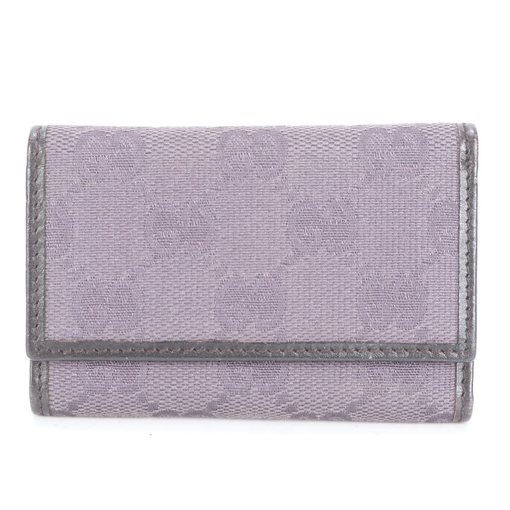 美品 GGキャンバス 150402 レザー×キャンバス キーケース 4連 6連 キーリング メンズ レディース ERM CP26-9 中古