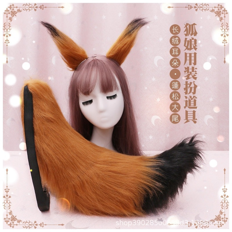 手作りの猫の耳のヘッドバンドぬいぐるみかわいいヘアアクセサリーかわいいキツネオオカミ毛深