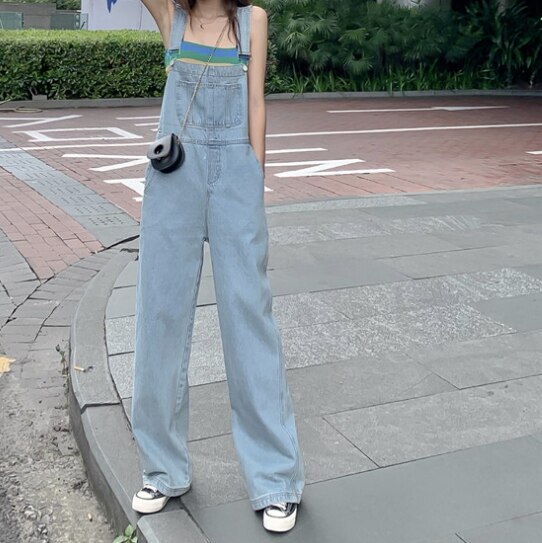 ワンピース　ロングワンピース　ロング マキシ　マキシワンピース ノースリーブワンピース デニム　デニムワンピース　ジャンパースカート ジャンスカ サロペット　 フレア　ワイド　オーバーサイズ　韓国