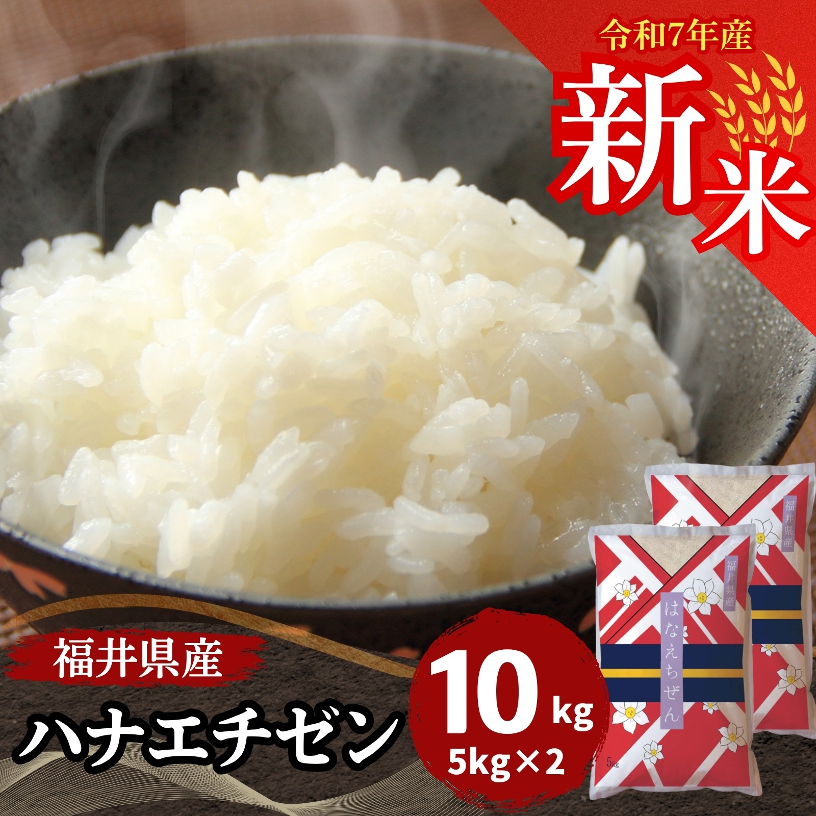 【メガ割】新米 福井県産ハナエチゼン10kg(5kg2袋) 令和7年産