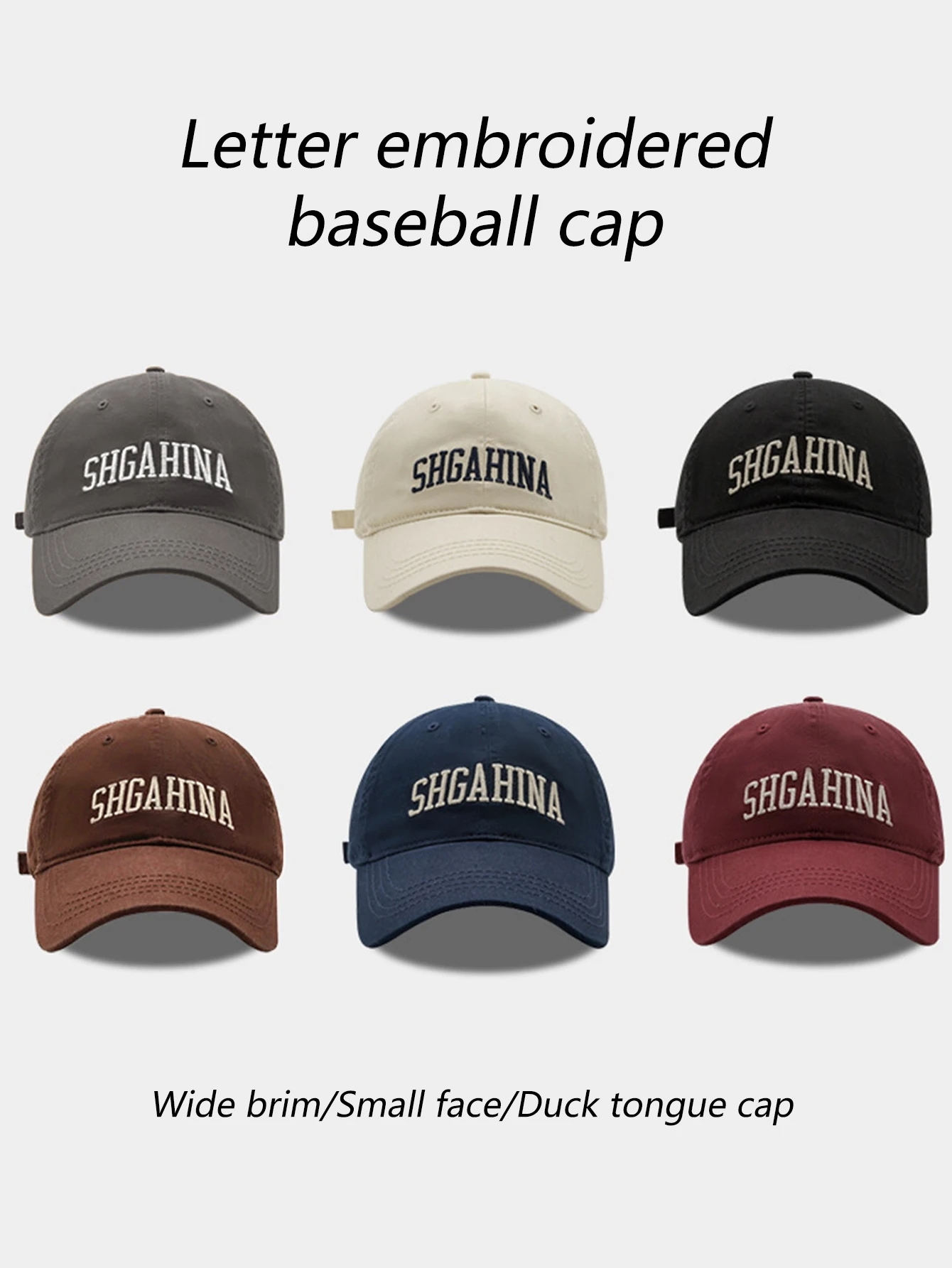 刺letter文字付きの広いつばの野球帽,カジュアル,多用途,アヒルの舌,屋外の日焼け止め,新しい - 200000297