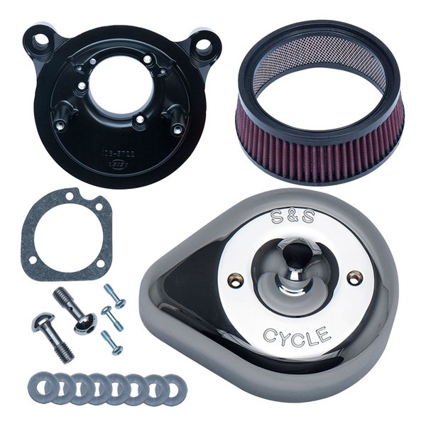 ステルス エアクリーナーキット ティアドロップ クローム ミルウォーキーエイト 17-23 170-0524B