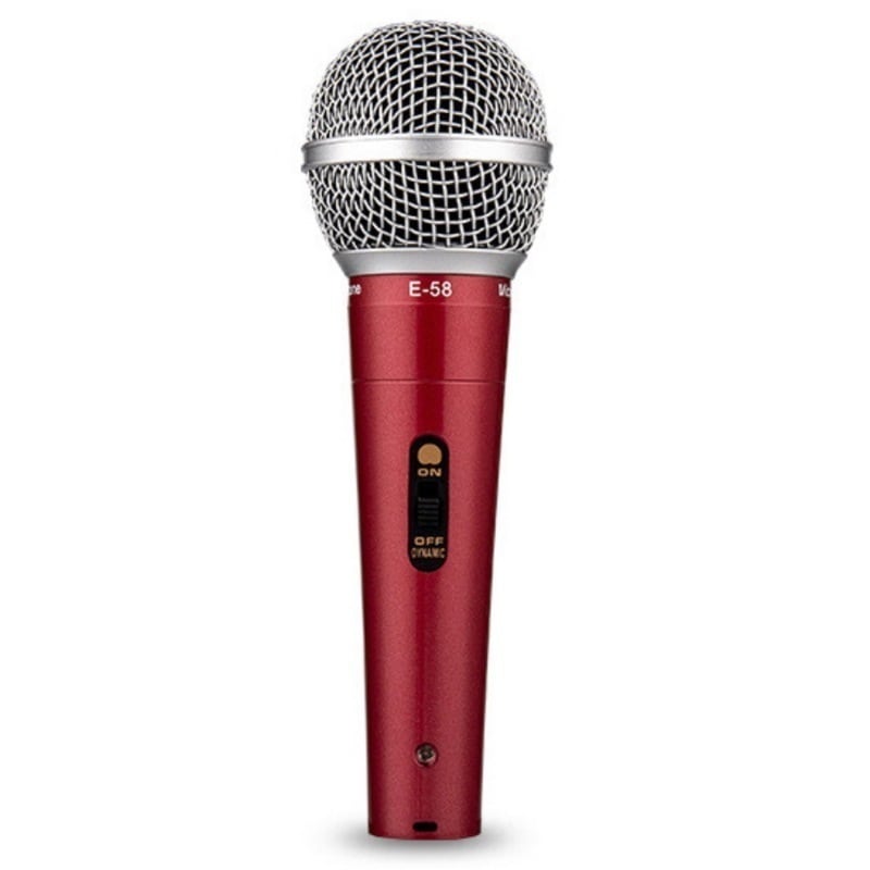 フジレック 超お得な5本セット！ダイナミックマイク XLR フォンケーブル ボーカル 有線 ハンドマイク ナレーション カラオケ DTM スイッチ付き 単一指向性 (レッド)