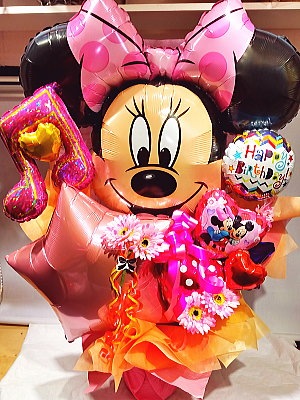 商品ID 1547 バルーンアレンジ　ミニーピンク系