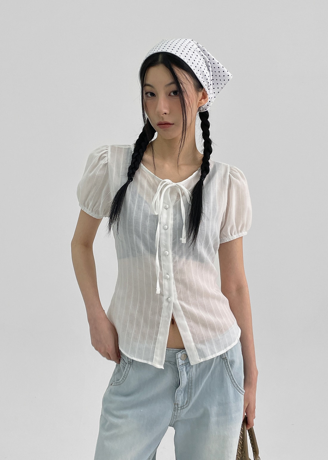 ポアロンサマーストラップブラウス