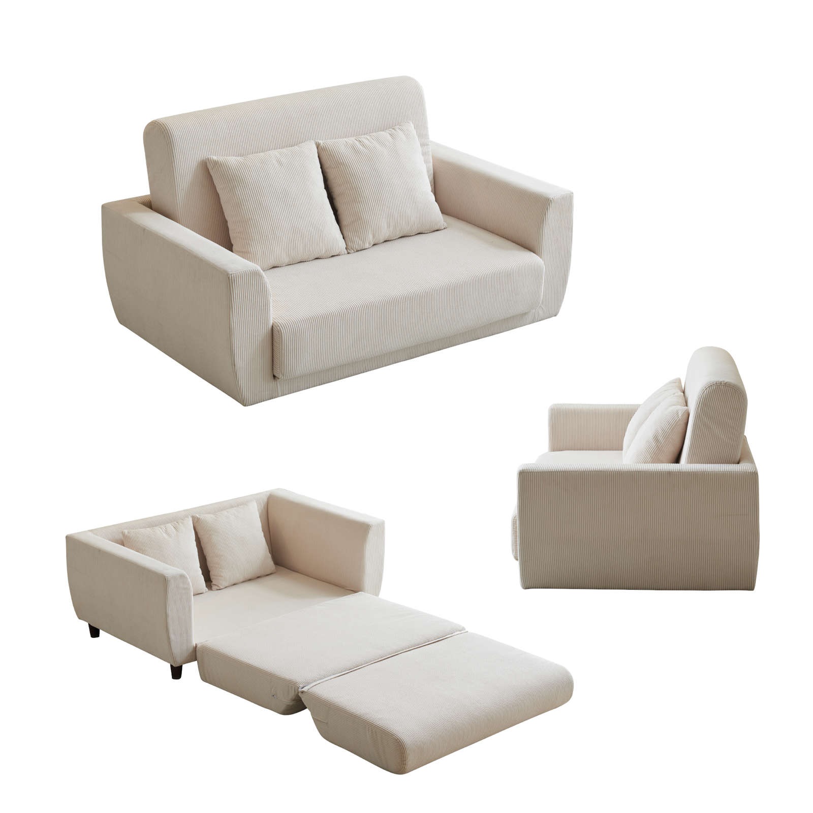 【日本国内出荷-3日で配達】ソファーベッド 2人掛け ソファベッド 3way 折りたたみ コンパクト 抱き枕付き 圧力分散 線模様 取付可能な脚 韓国版 ファッション DJYC273 22,228円