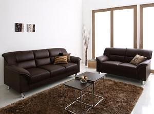 シンプルモダンソファ [BROWN]ブラウン ソファ 2点セット（2Pサイズ+3Pサイズ） ブラウン