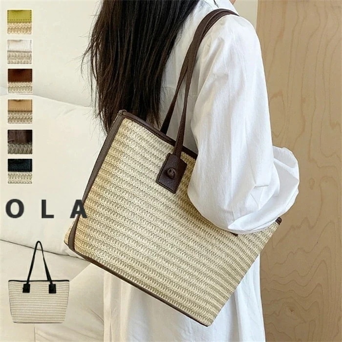 【20点セット】かごバッグ 大きめ 大容量 軽量 レディース トートバッグ 夏 春 きれいめ 編みバッグ 肩掛け カゴバック ペーパー バケットバッグ 夏バッグ 手提げ ママバッグ マザーズバッグ 海