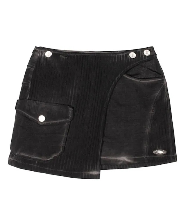 LUNAR KNIT BIKER SKIRT [BLACK]