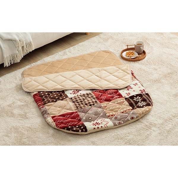 あったかグッズ ポケットこたつ ごろ寝 クッション性 ノルディック柄 レッド 約90x120cm 6,652円