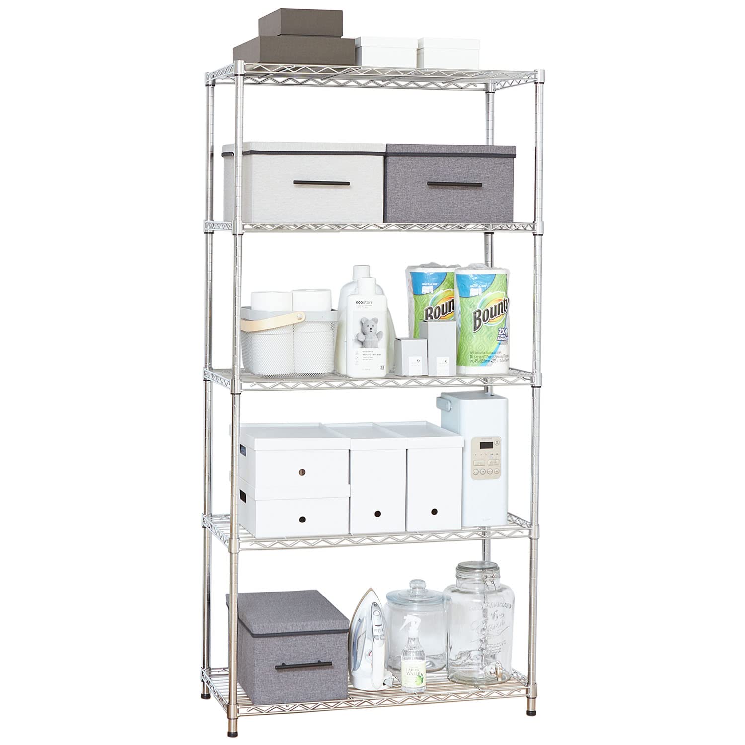 ドウシシャ ラック スチールラック 棚 4段 収納 幅85.5×奥行40.5×高さ151cm 全体耐荷重260kg 軽量 スリム スチールシェルフ キッチンラック レンジ台 キッチン収納 納戸 押し入