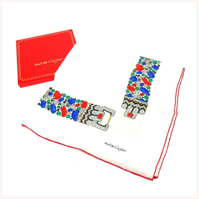 スカーフ マストライン ホワイト レッド 中古